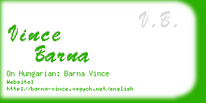 vince barna business card